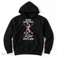 Girl Archer Archery Bowwomen Bow Bowhunter Toxophilite Arrow Hoodie thumb 0