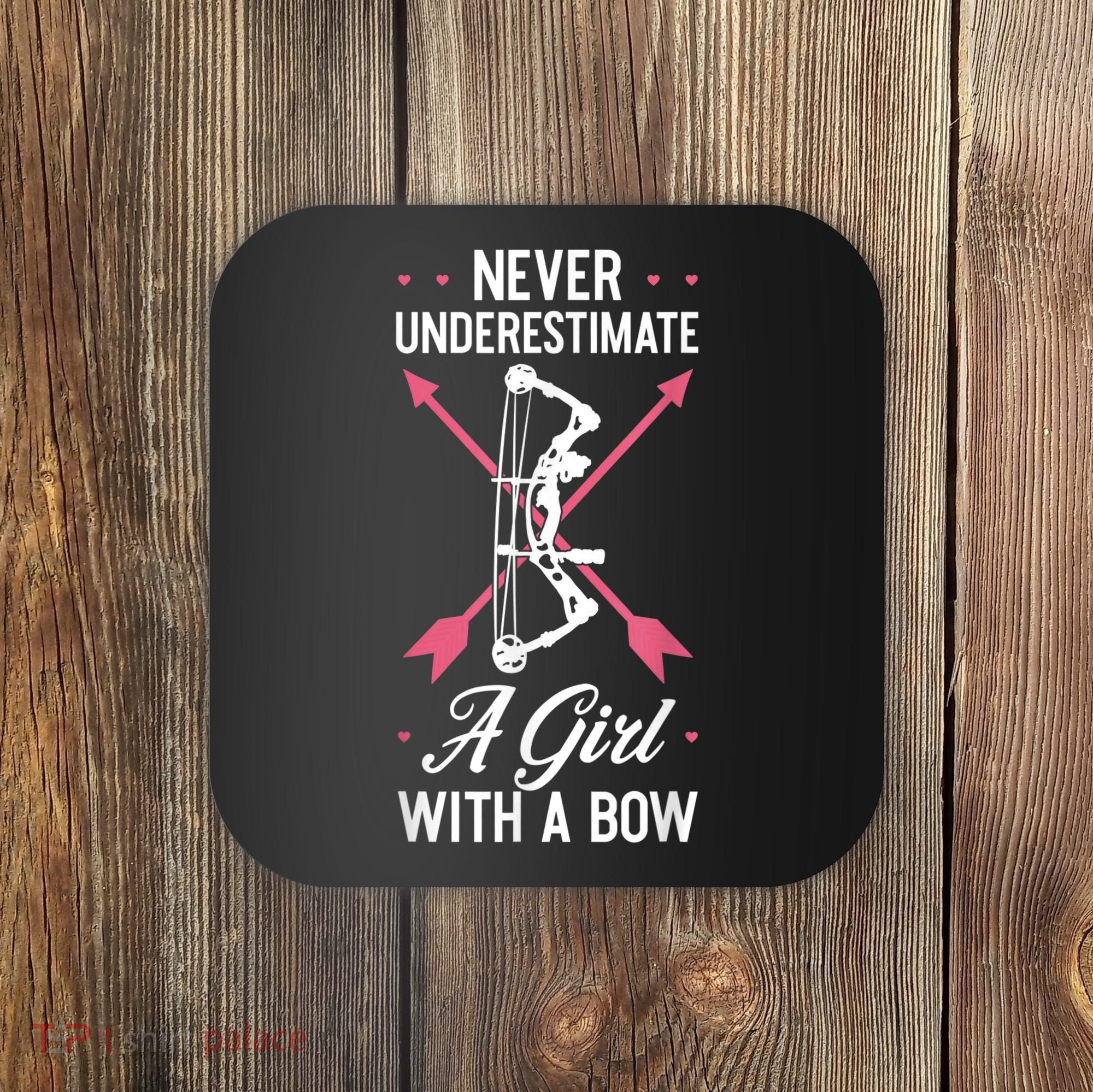 Girl Archer Archery Bowwomen Bow Bowhunter Toxophilite Arrow Coaster