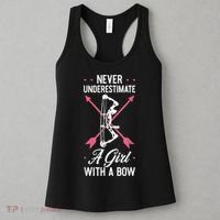 Girl Archer Archery Bowwomen Bow Bowhunter Toxophilite Arrow Women's Tank Top thumb 3