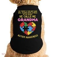 Grandma Autism Awareness Austistic  Piece My Heart Doggie Tank thumb 0
