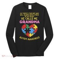 Grandma Autism Awareness Austistic  Piece My Heart Long Sleeve Shirt thumb 0