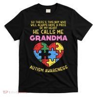 Grandma Autism Awareness Austistic  Piece My Heart T-Shirt thumb 0
