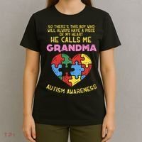 Grandma Autism Awareness Austistic  Piece My Heart T-Shirt thumb 4