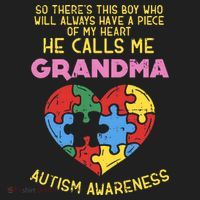 Grandma Autism Awareness Austistic  Piece My Heart Beanie thumb 2