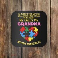 Grandma Autism Awareness Austistic  Piece My Heart Coaster thumb 0