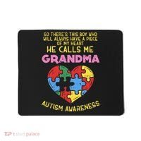 Grandma Autism Awareness Austistic  Piece My Heart Mousepad thumb 0