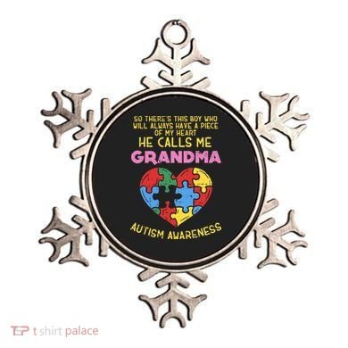 Grandma Autism Awareness Austistic  Piece My Heart Ornament