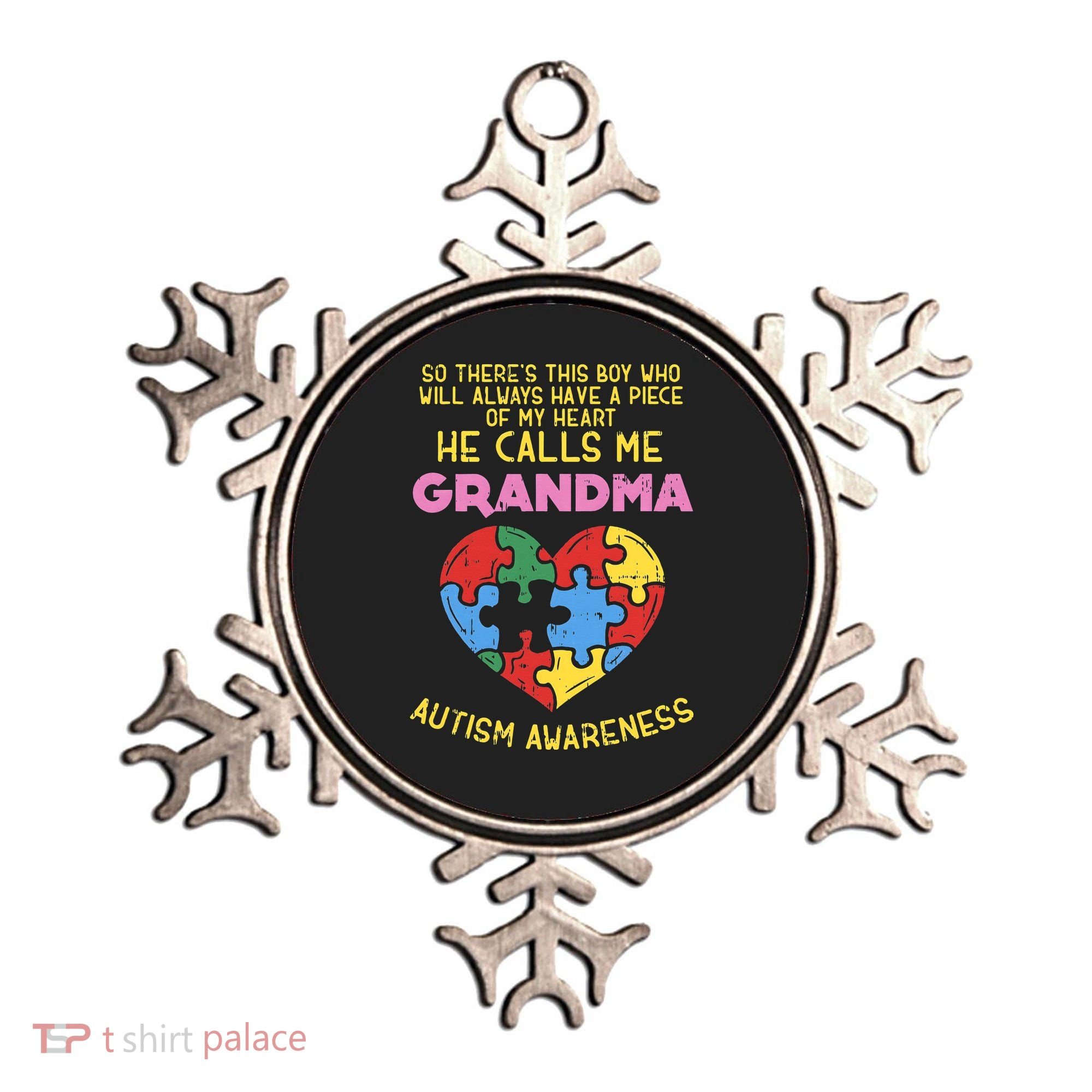 Grandma Autism Awareness Austistic  Piece My Heart Ornament