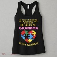 Grandma Autism Awareness Austistic  Piece My Heart Women's Tank Top thumb 3