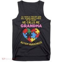 Grandma Autism Awareness Austistic  Piece My Heart Tank Top thumb 0