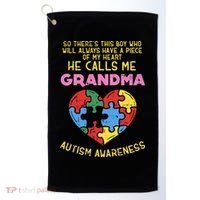 Grandma Autism Awareness Austistic  Piece My Heart Golf Towel thumb 0