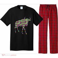 Gnu Autism Awareness Wildebeest Puzzle Day Mom Gift Pajama Set thumb 0