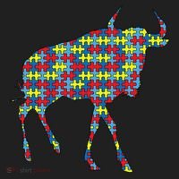 Gnu Autism Awareness Wildebeest Puzzle Day Mom Gift Hat thumb 2