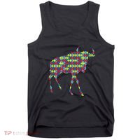 Gnu Autism Awareness Wildebeest Puzzle Day Mom Gift Tank Top thumb 0