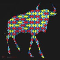 Gnu Autism Awareness Wildebeest Puzzle Day Mom Gift Visor thumb 3