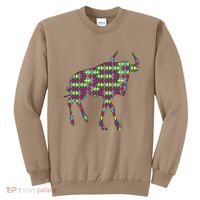 Gnu Autism Awareness Wildebeest Puzzle Day Mom Gift Sweatshirt thumb 0
