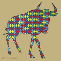 Gnu Autism Awareness Wildebeest Puzzle Day Mom Gift Sweatshirt thumb 2