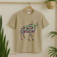 Gnu Autism Awareness Wildebeest Puzzle Day Mom Gift T-Shirt thumb 2