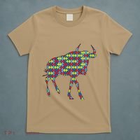 Gnu Autism Awareness Wildebeest Puzzle Day Mom Gift T-Shirt thumb 5