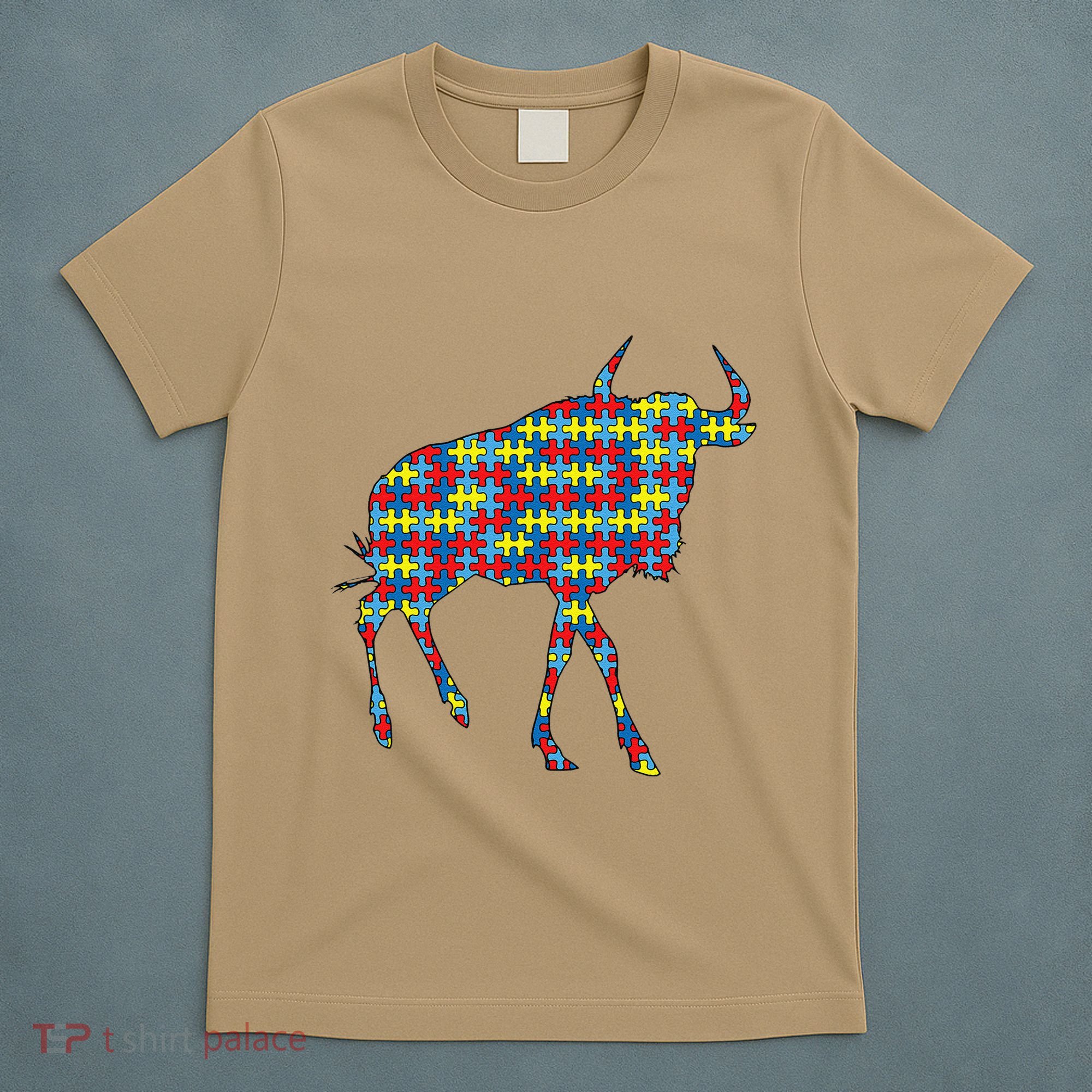 Gnu Autism Awareness Wildebeest Puzzle Day Mom Gift T-Shirt