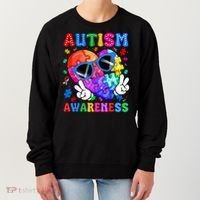 Groovy Autism Awareness  Autistic Autism Women's Sweatshirt thumb 0