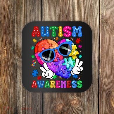 Groovy Autism Awareness  Autistic Autism Coaster