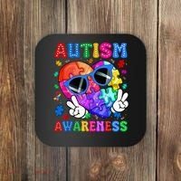 Groovy Autism Awareness  Autistic Autism Coaster thumb 0