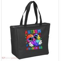 Groovy Autism Awareness  Autistic Autism Tote Bag thumb 2