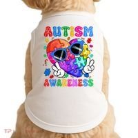 Groovy Autism Awareness  Autistic Autism Doggie Tank thumb 0