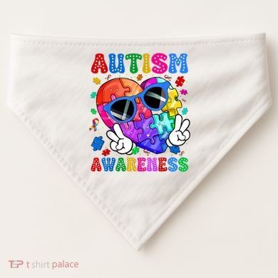 Groovy Autism Awareness  Autistic Autism USA-Made Doggie Bandana