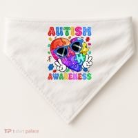 Groovy Autism Awareness  Autistic Autism USA-Made Doggie Bandana thumb 0