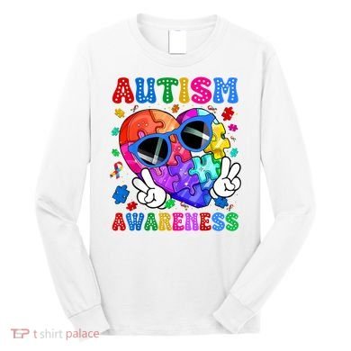 Groovy Autism Awareness  Autistic Autism Long Sleeve Shirt