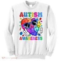Groovy Autism Awareness  Autistic Autism Sweatshirt thumb 0