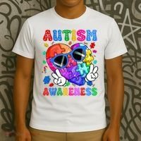 Groovy Autism Awareness  Autistic Autism T-Shirt thumb 3