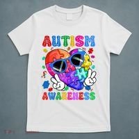 Groovy Autism Awareness  Autistic Autism T-Shirt thumb 5