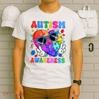 Groovy Autism Awareness  Autistic Autism T-Shirt thumb 6