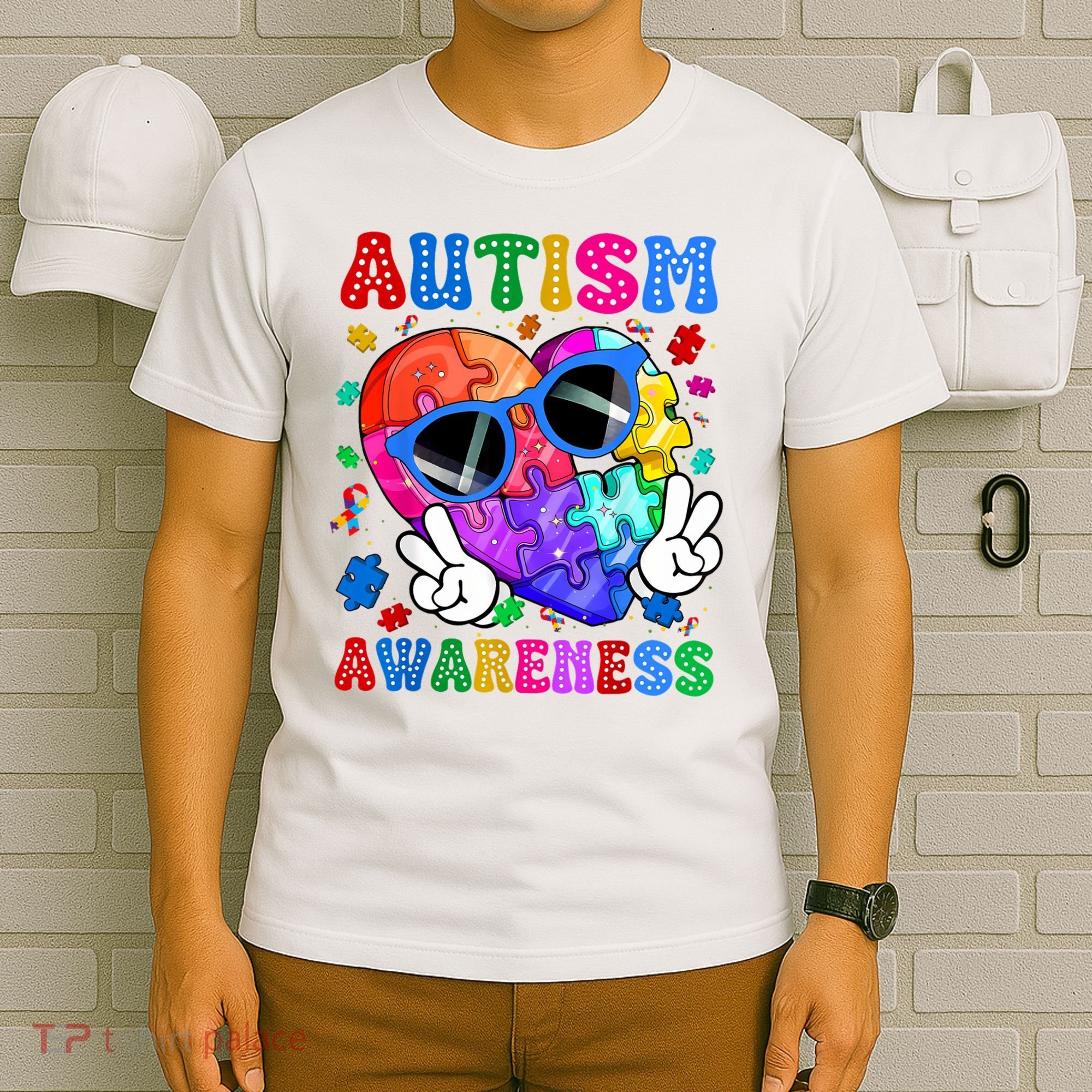 Groovy Autism Awareness  Autistic Autism T-Shirt