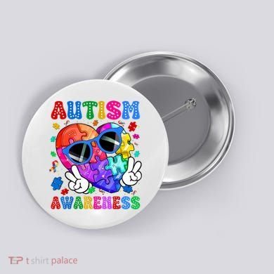 Groovy Autism Awareness  Autistic Autism Button