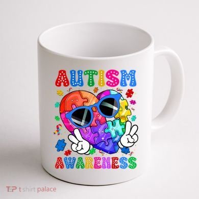 Groovy Autism Awareness  Autistic Autism Coffee Mug back