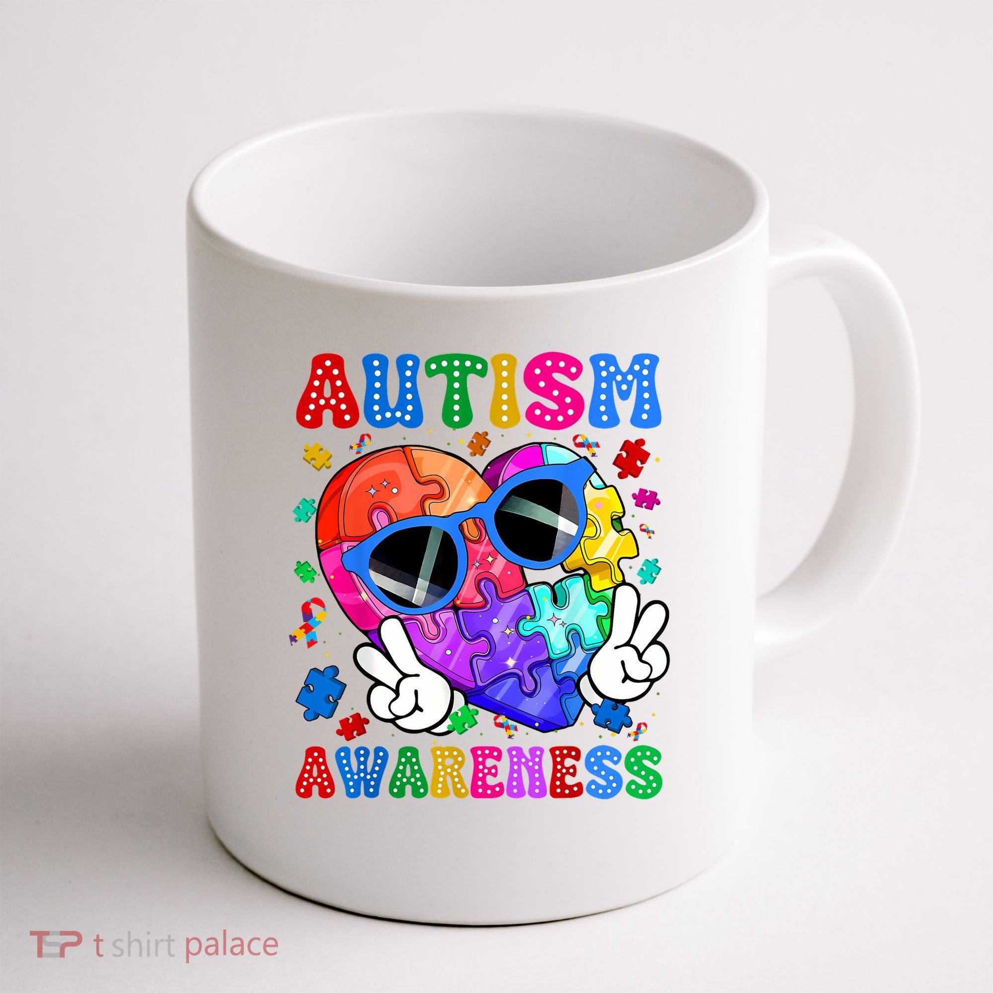Groovy Autism Awareness  Autistic Autism Coffee Mug
