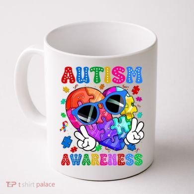 Groovy Autism Awareness  Autistic Autism Coffee Mug
