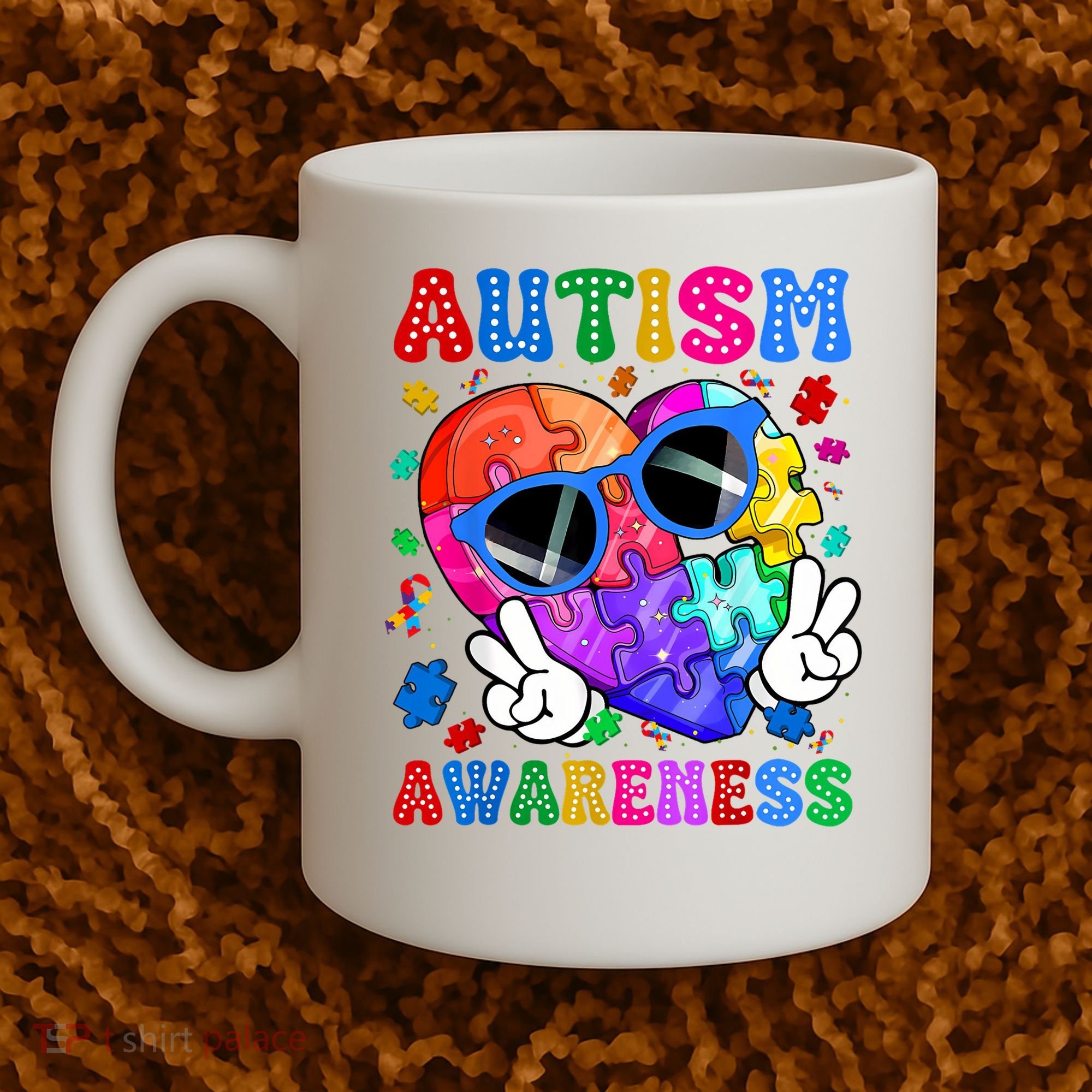Groovy Autism Awareness  Autistic Autism Coffee Mug
