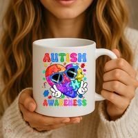 Groovy Autism Awareness  Autistic Autism Coffee Mug thumb 3