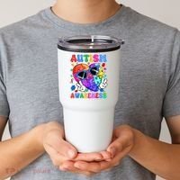 Groovy Autism Awareness  Autistic Autism Tumbler thumb 2