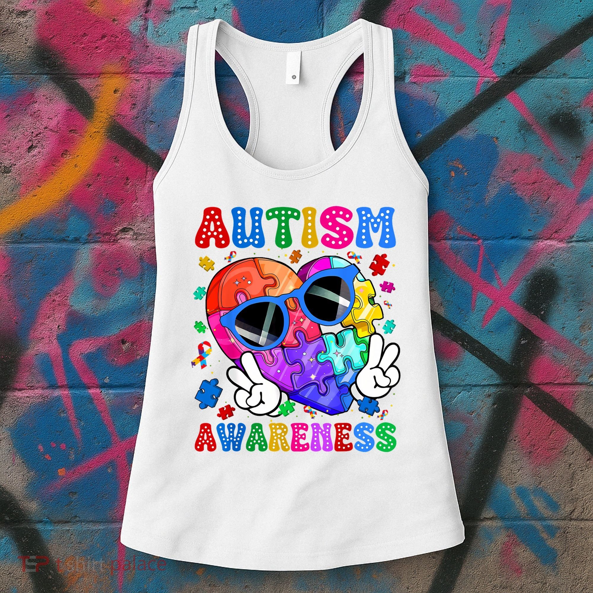 Groovy Autism Awareness  Autistic Autism Women's Tank Top
