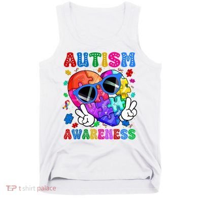 Groovy Autism Awareness  Autistic Autism Tank Top