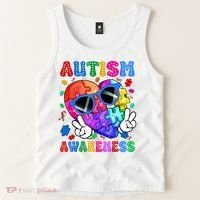 Groovy Autism Awareness  Autistic Autism Tank Top thumb 2