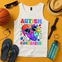 Groovy Autism Awareness  Autistic Autism Tank Top thumb 4