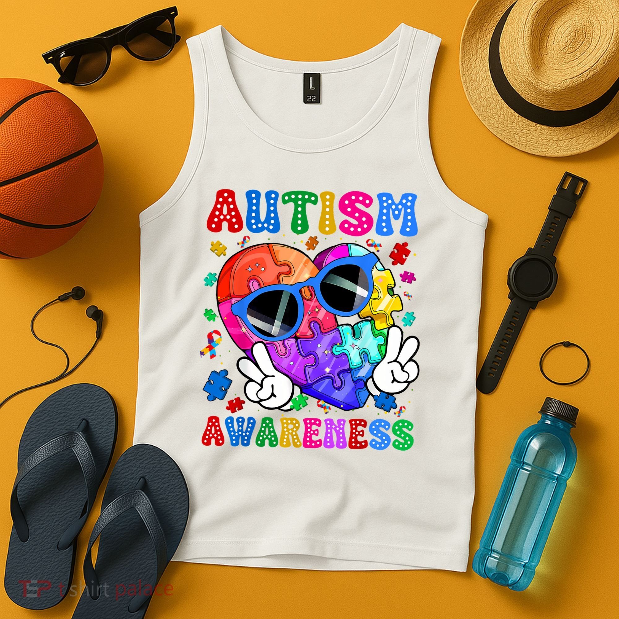 Groovy Autism Awareness  Autistic Autism Tank Top