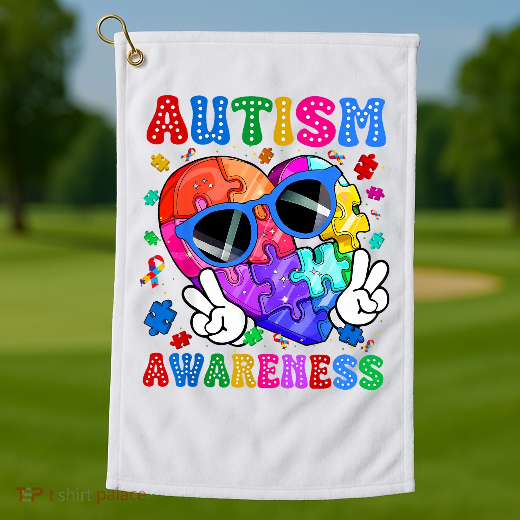 Groovy Autism Awareness  Autistic Autism Golf Towel